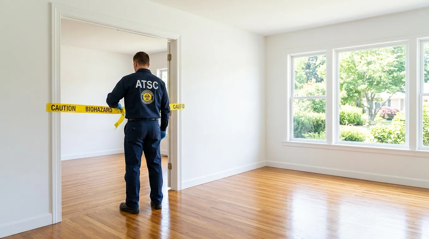 Certified biohazard cleanup crew performing Trauma Scene Cleanup in Woodlawn